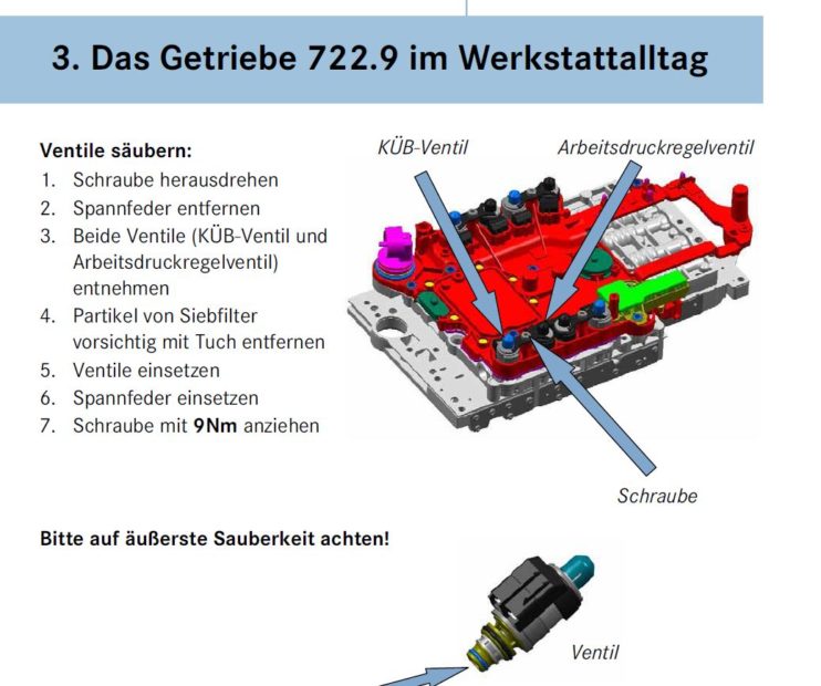 Infos Mercedes Motor, Getriebe – Das Getriebe 722.9 im Werkstattalltag